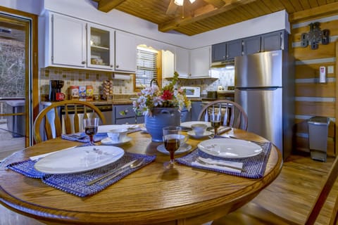 Not having to eat in restaurants.