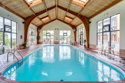 Indoor pool, open 10:00 AM to midnight, sun loungers