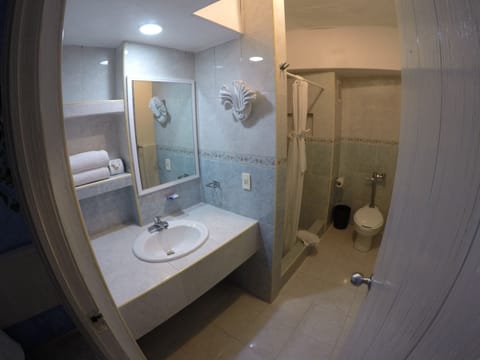 Superior Room, 2 Double Beds, Balcony | Bathroom | Shower, towels