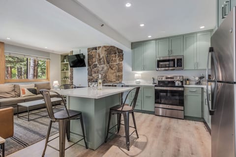 Fully renovated kitchen with island seating
