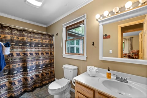 Chalet | Bathroom | Combined shower/tub, hair dryer, toilet paper