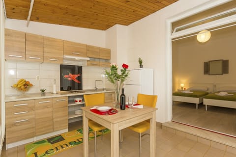 Apartment | Private kitchen | Fridge, microwave, stovetop, electric kettle