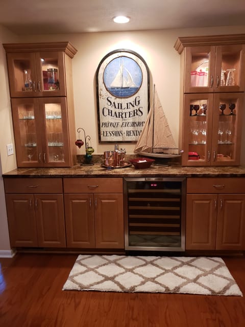 Wet Bar with all the Glasses Needed