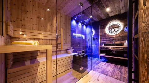 Alpine con letto matrimoniale o 2 letti singoli, balcone | Bathroom | Shower, hair dryer, bathrobes, slippers