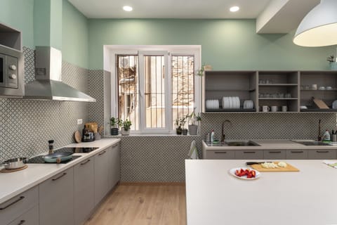 Full-size fridge, microwave, oven, stovetop