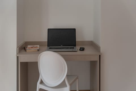 Comfort Double Room | Select Comfort beds, desk, laptop workspace, soundproofing