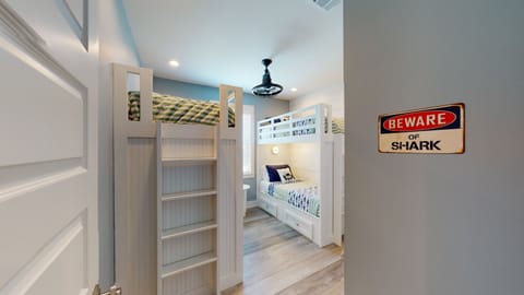Shark Bunk Room - Sleeping for 4. All bunks have personal lights and outlets.
