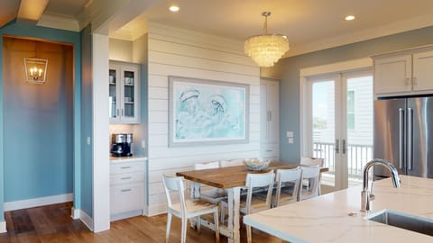 Table for 8. Have a great sit down dinner or play a game!