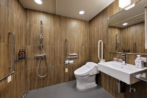 Universal Room, Non Smoking (Gallery floor 3-4F, Shower Booth) | Bathroom | Free toiletries, hair dryer, slippers, electronic bidet