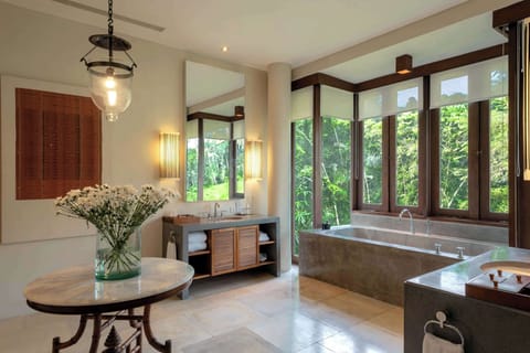 Villa (Forest Edge) | Bathroom | Designer toiletries, hair dryer, bathrobes, slippers