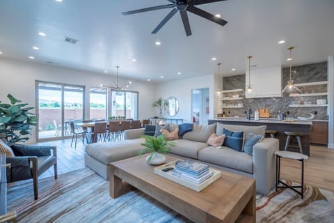 Spacious main floor living spaces allow large groups to gather comfortably