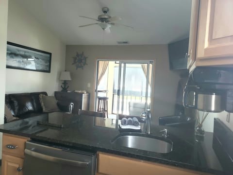 Everything you need to prepare meals. Enjoy a view of the channel while you do!