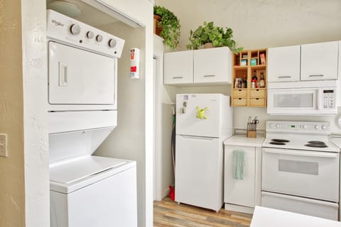 The laundry is conveniently located.