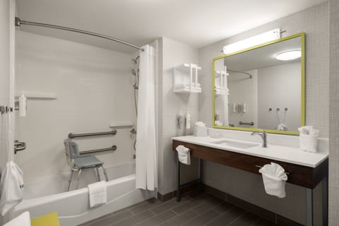 Suite, 1 King Bed, Refrigerator & Microwave, View | Bathroom | Free toiletries, hair dryer, towels