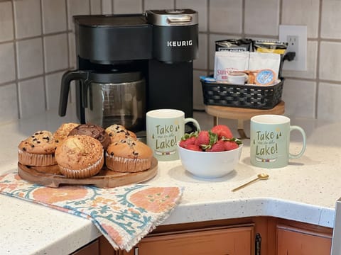 Kcups or Fresh Brew...we got you!  We'll get you started with your first morning of coffee but bring extras to keep you well-caffeinated!