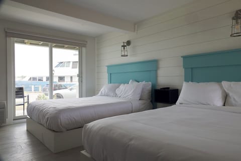 Standard Double Room, 2 Queen Beds, Non Smoking, Harbor View | Desk, laptop workspace, blackout drapes, free rollaway beds
