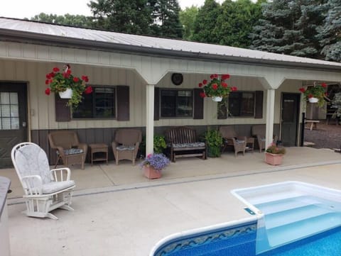 Enjoy the shade under the Pool Barn porch