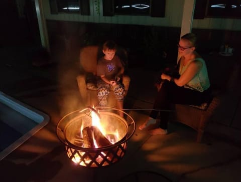 Camper has it's own firepit too. Firewood provided no additional charge