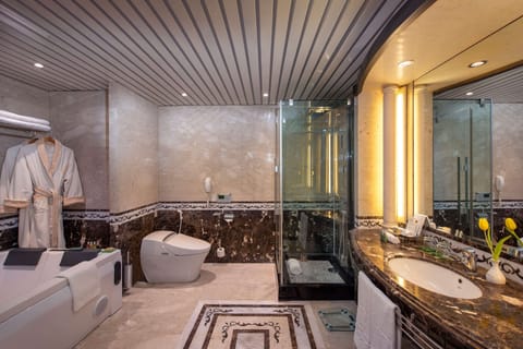 Prestige Suite | Bathroom | Free toiletries, hair dryer, towels