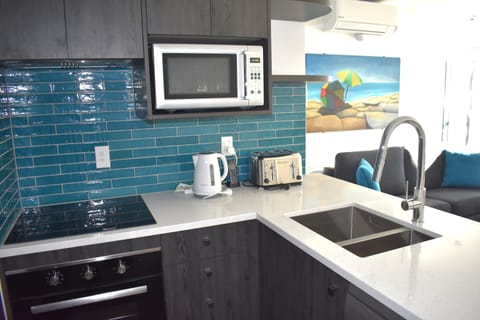 Family Apartment, Bay View | Private kitchen | Microwave, stovetop, electric kettle, toaster