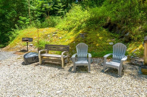 Seating area - Outside seating area near charcoal grill.