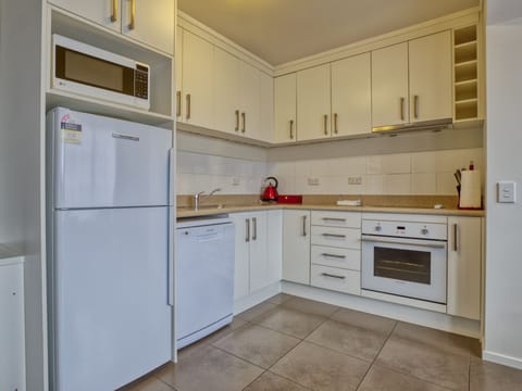 Deluxe Apartment, 2 Bedrooms | Private kitchen | Full-size fridge, microwave, oven, stovetop