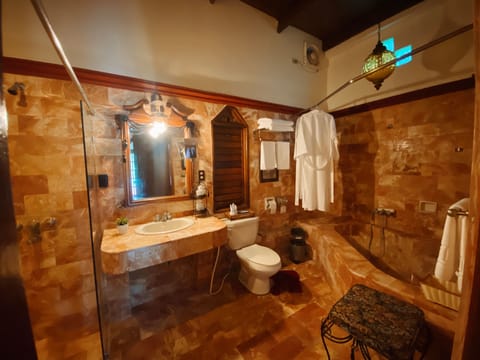 Suite Room | Bathroom | Separate tub and shower, free toiletries, hair dryer, bidet