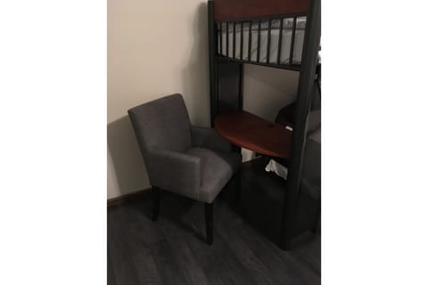 comfortable work space - or work at the kitchen table or outside patio table