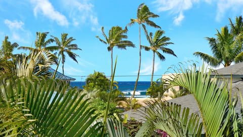 Akala Pua Cottage - Dining Lanai Peek-A-Boo Ocean View - Parrish Kauai