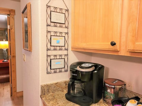 Wifi and house manual sign near coffee