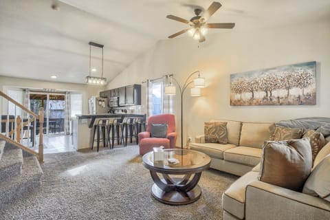 Comfortable couch and smart TV in the living room!