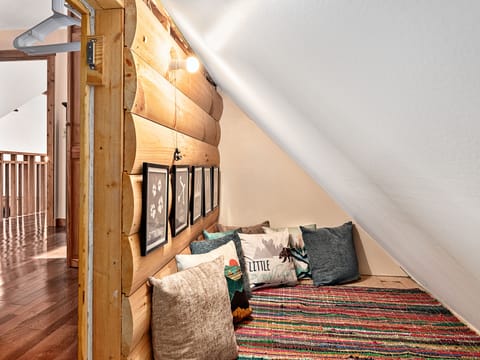 Hidden away in the closet is the Cub Cave for kids to relax and enjoy.