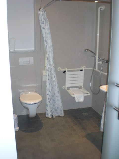 Standard Double Room, Accessible | Bathroom | Shower, hair dryer, towels