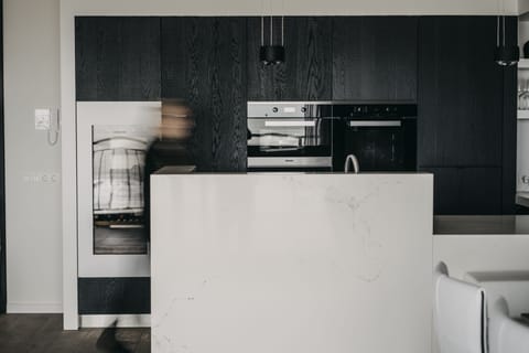 Family Apartment, 3 Bedrooms, 2 Bathrooms, Sea View (The View) | Private kitchen | Espresso maker