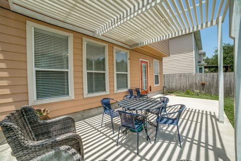 Spacious Backyard Patio with sitting areas.