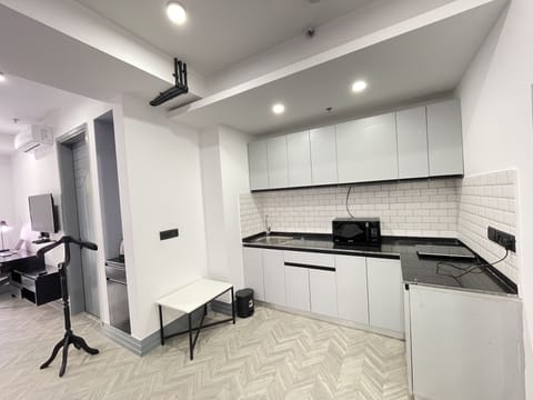 Superior Apartment, 1 King Bed, Kitchen | Private kitchen | Mini-fridge, microwave, stovetop, electric kettle