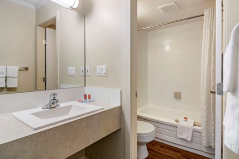 Standard Room, 1 Queen Bed, Non Smoking | Bathroom | Combined shower/tub, deep soaking tub, free toiletries, hair dryer