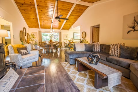 Lovely Living Space opens to dining area