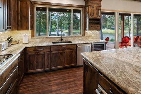 Kitchen looks out onto Frye Creek and the most incredible view.