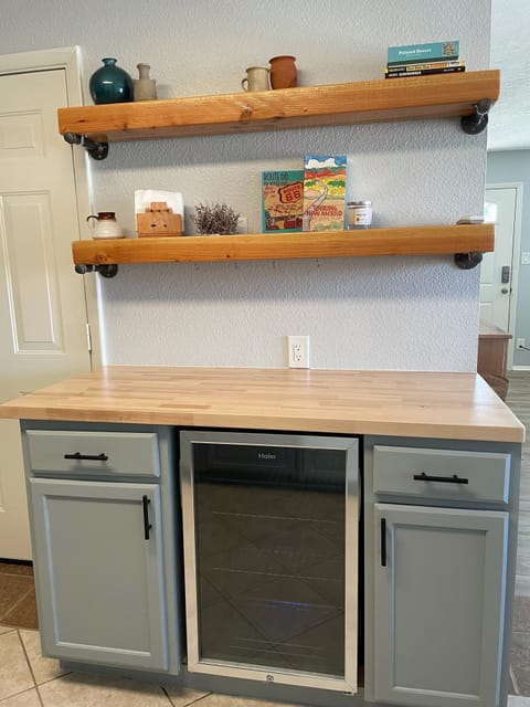 Extra counter space and bonus wine fridge 