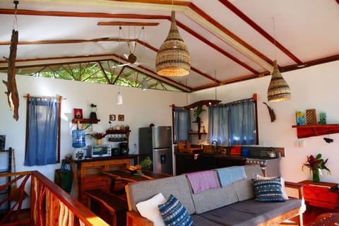 Our comfy lounge and kitchen up on the trees