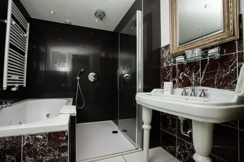 Deluxe Room | Bathroom | Hair dryer, towels