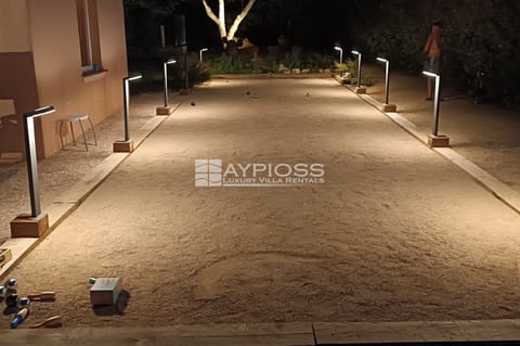 petanque court at night