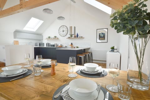 Birch House, St Agnes. First floor: The spacious open plan living, dining and kitchen area means you can easily spend quality time together