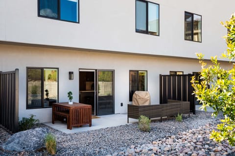 Outside seating and grill