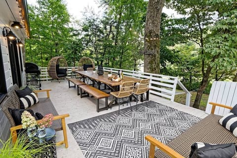 Seating for 20 at this custom-made dining table.