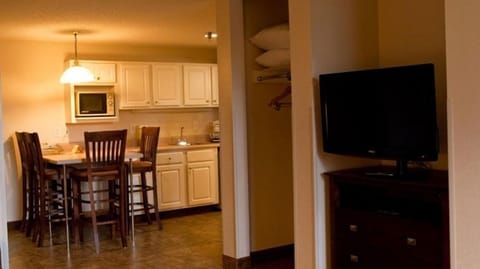 Room, 2 Queen Beds | Private kitchen | Fridge, microwave, coffee/tea maker