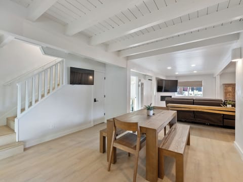 Dining area with seating.