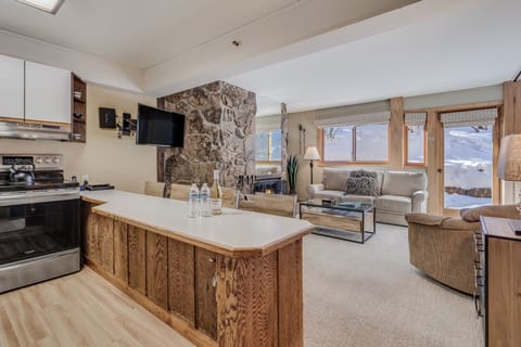 Full kitchen with brand new flooring