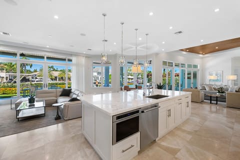 Open concept kitchen and living area